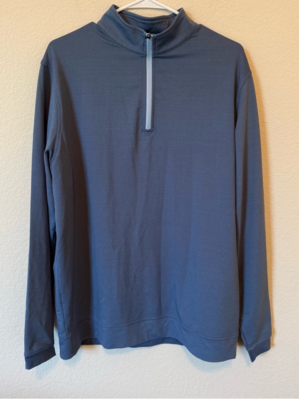 Peter Millar Crown Sport Quarter Zip Pullover Blue Mens Large Stretch Golf